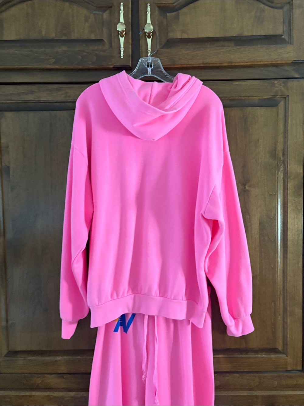 Aviator Nation Neon Pink Logo Relaxed Pullover Hoodie & Sweatpants Set M - Picture 13 of 15